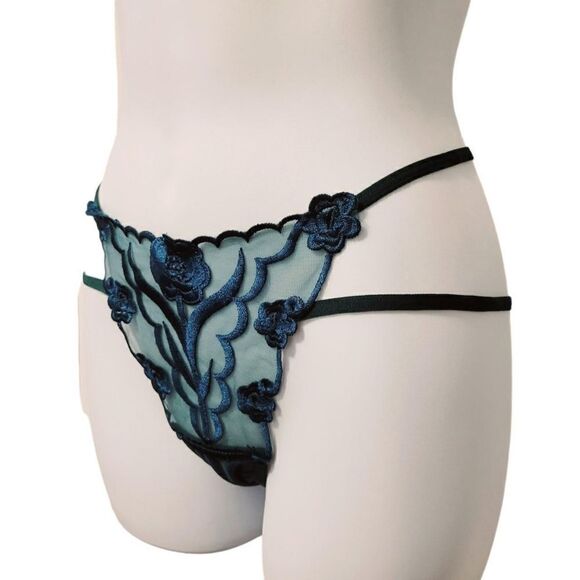 2/$20 Brand new dark green rose panties underwear T-backs - Picture 1 of 4